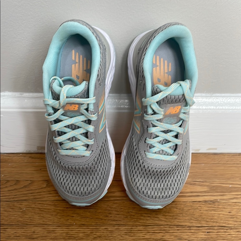 New Balance Gray and Mint Sneakers